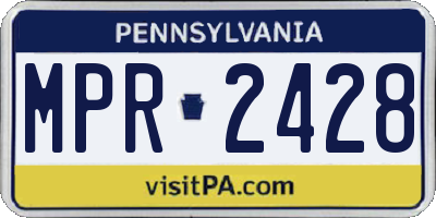 PA license plate MPR2428