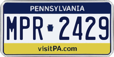 PA license plate MPR2429