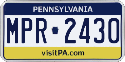PA license plate MPR2430