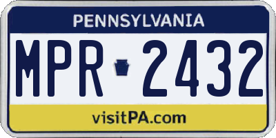 PA license plate MPR2432