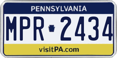PA license plate MPR2434
