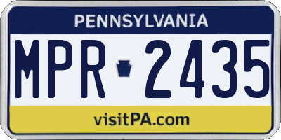 PA license plate MPR2435
