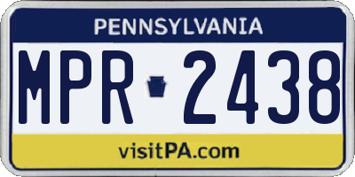 PA license plate MPR2438