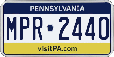PA license plate MPR2440