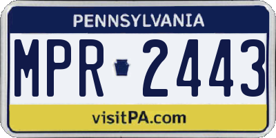 PA license plate MPR2443