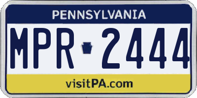 PA license plate MPR2444