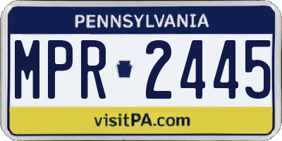 PA license plate MPR2445