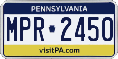 PA license plate MPR2450