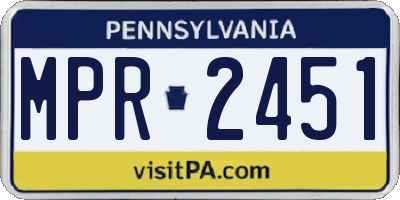 PA license plate MPR2451