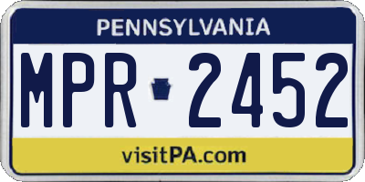 PA license plate MPR2452