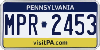 PA license plate MPR2453