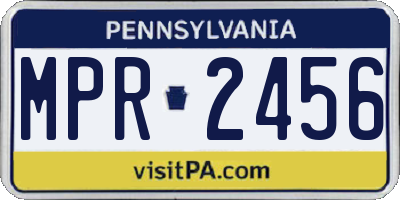 PA license plate MPR2456
