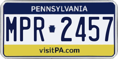 PA license plate MPR2457