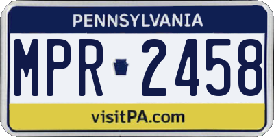 PA license plate MPR2458