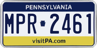 PA license plate MPR2461