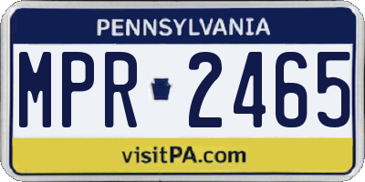 PA license plate MPR2465