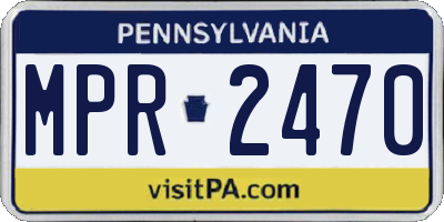 PA license plate MPR2470