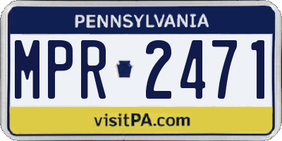 PA license plate MPR2471