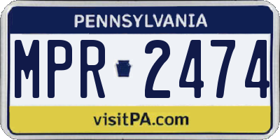 PA license plate MPR2474