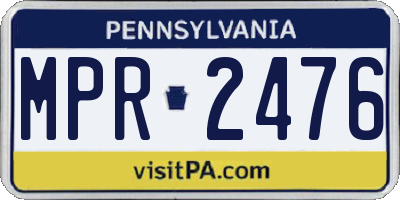 PA license plate MPR2476