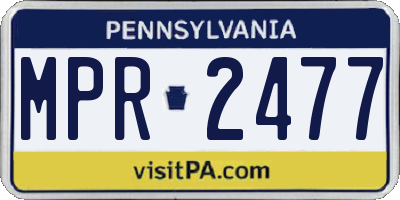 PA license plate MPR2477