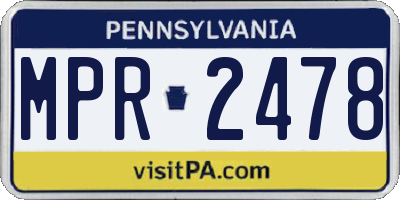 PA license plate MPR2478
