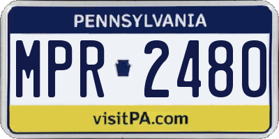 PA license plate MPR2480