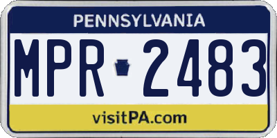 PA license plate MPR2483