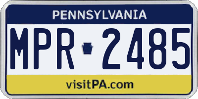 PA license plate MPR2485