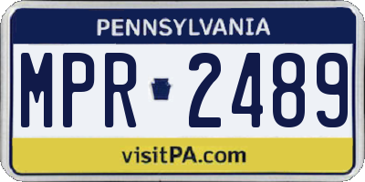 PA license plate MPR2489