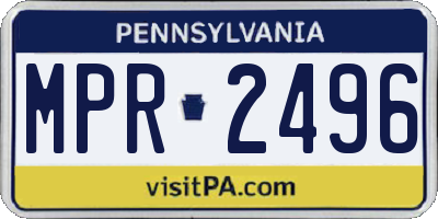 PA license plate MPR2496