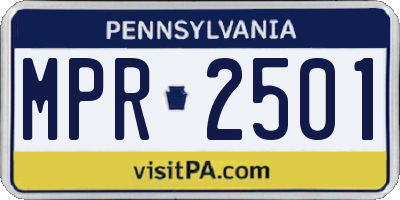 PA license plate MPR2501
