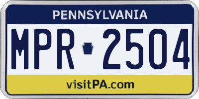PA license plate MPR2504