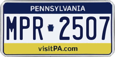 PA license plate MPR2507