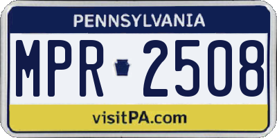 PA license plate MPR2508