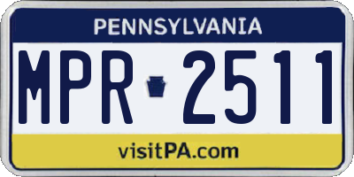 PA license plate MPR2511