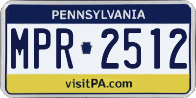 PA license plate MPR2512