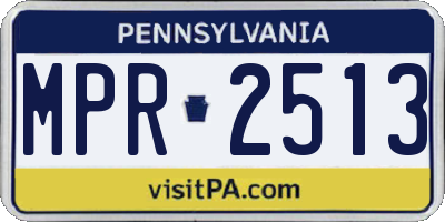 PA license plate MPR2513