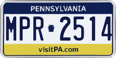 PA license plate MPR2514