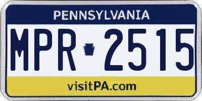 PA license plate MPR2515