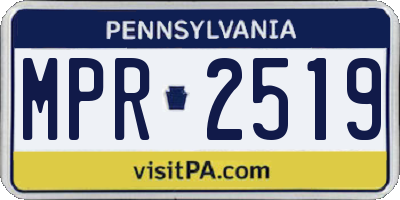 PA license plate MPR2519