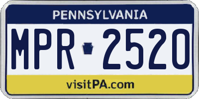 PA license plate MPR2520