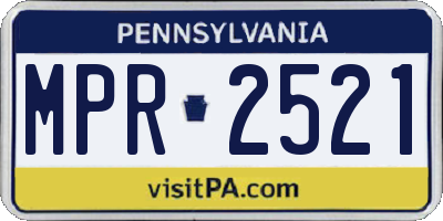 PA license plate MPR2521