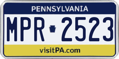 PA license plate MPR2523