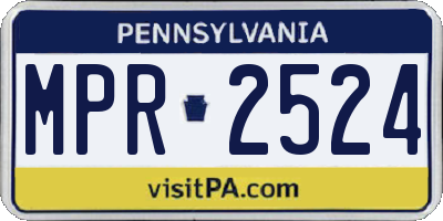 PA license plate MPR2524