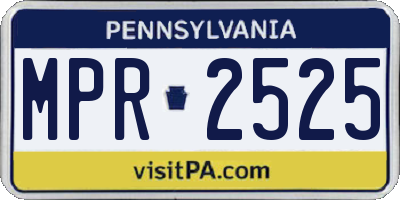 PA license plate MPR2525
