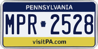 PA license plate MPR2528