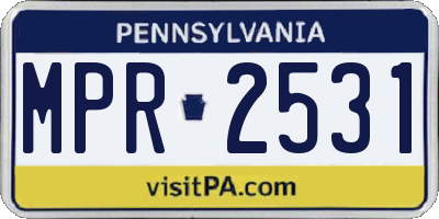 PA license plate MPR2531