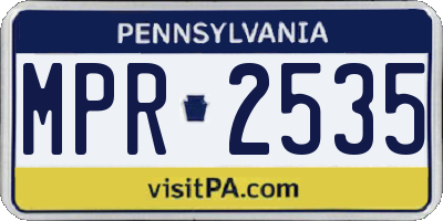 PA license plate MPR2535