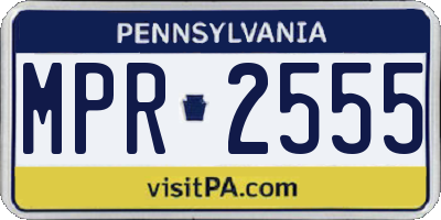 PA license plate MPR2555